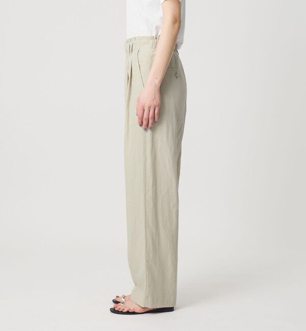 BEAUTY&YOUTH UNITED ARROWS「麻ブレンド バックゴム タック ワイドパンツ」|チノ|