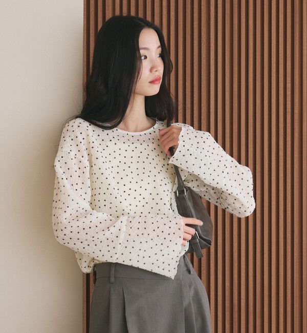 BEAUTY&YOUTH UNITED ARROWS「ポリエステル ドット シアー ブラウス ウォッシャブル」|シャツ・ブラウス|