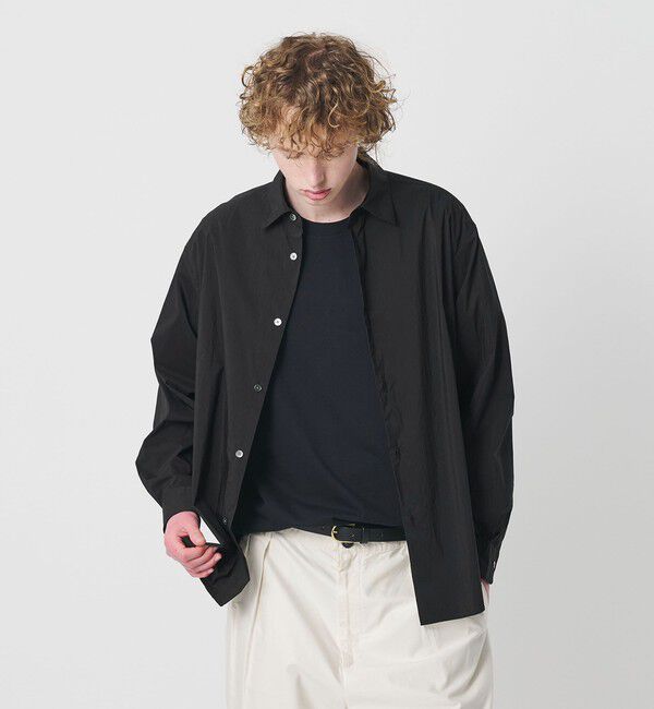 BEAUTY&YOUTH UNITED ARROWS「ライト コットンナイロン ワッシャー レギュラーシャツ GRANDE TAPERD型」|シャツ・ブラウス|BLACK