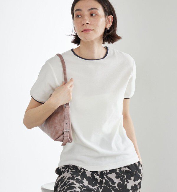 BEAUTY&YOUTH UNITED ARROWS「シアー パイル リンガーTシャツ」|Tシャツ・カットソー|OFF WHITE