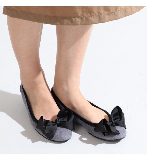 Ray BEAMS 「SEPTEMBER MOON / リボン バレエシューズ」|バレエシューズ|GREY