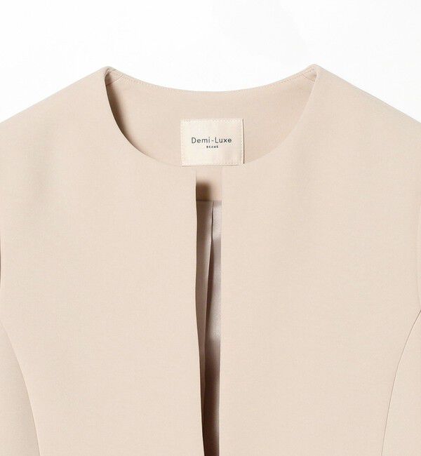 Demi-Luxe BEAMS 「トリアセ ペプラムジャケット＊」|ノーカラージャケット|