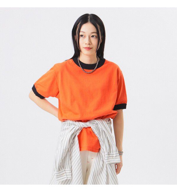 BEAMSBOY「【別注】Goodwear / Short Sleeve Ringer Tee」|Tシャツ・カットソー|ORANGE*BLACK