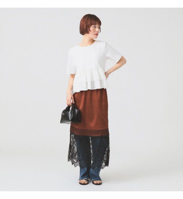 Ray BEAMS 「ティアード キリカエ クルーネック Tシャツ」|Tシャツ・カットソー|