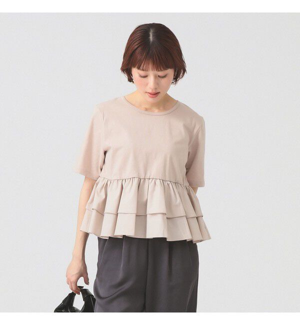 Ray BEAMS 「ティアード キリカエ クルーネック Tシャツ」|Tシャツ・カットソー|