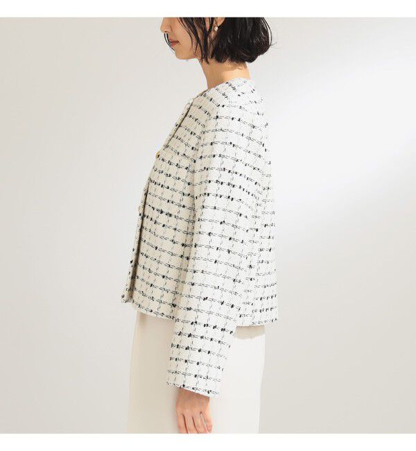 Demi-Luxe BEAMS 「ツイード ノーカラー ジャケット＊」|ダッフルコート|