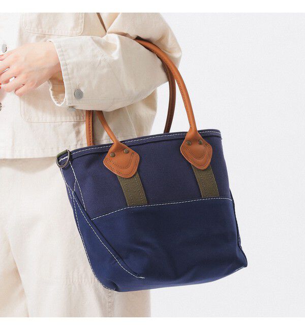 BEAMSBOY「【別注】L.L.Bean / Deep Bottom Leather Handle Zip Tote S」|その他|NAVY