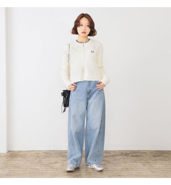 Ray BEAMS 「【別注】FRED PERRY / Fluffy Crewneck Knit Cardigan」|カーディガン|