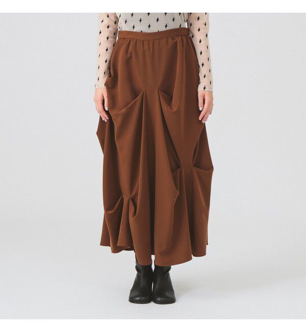 Ray BEAMS 「ランダム タック ボリューム スカート」|スカート|