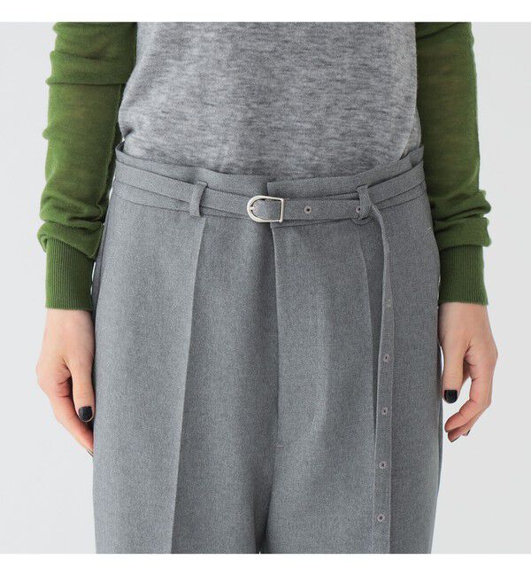 BEAMSBOY「maturely / リサイクル ポリエステル ベルト アレンジ パンツ」|チノ|