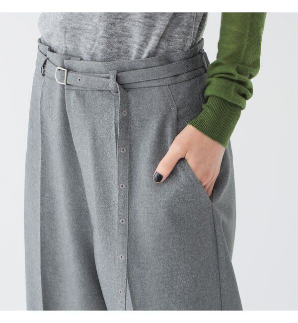 BEAMSBOY「maturely / リサイクル ポリエステル ベルト アレンジ パンツ」|チノ|