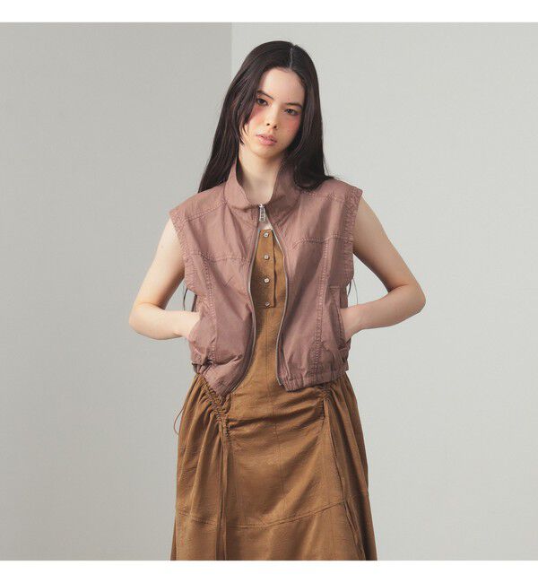 Ray BEAMS 「スタンドカラー ジップ ベスト」|ベスト・ジレ|BROWN