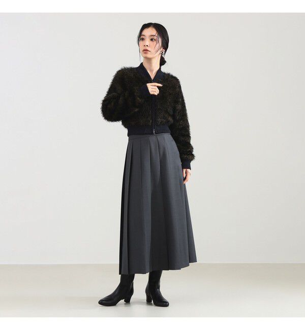 Demi-Luxe BEAMS 「TAN / ニット ファー ボンバージャケット」|ブルゾン・スタジャン|