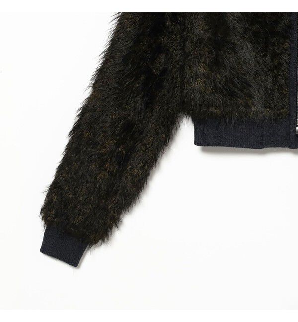 Demi-Luxe BEAMS 「TAN / ニット ファー ボンバージャケット」|ブルゾン・スタジャン|