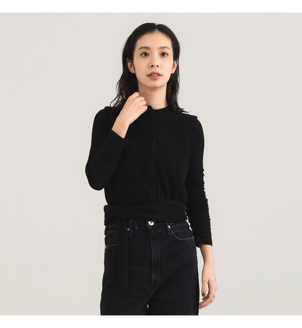 Demi-Luxe BEAMS 「TAN / カシミヤ ストライプ スカーフベスト」|ニット・セーター|