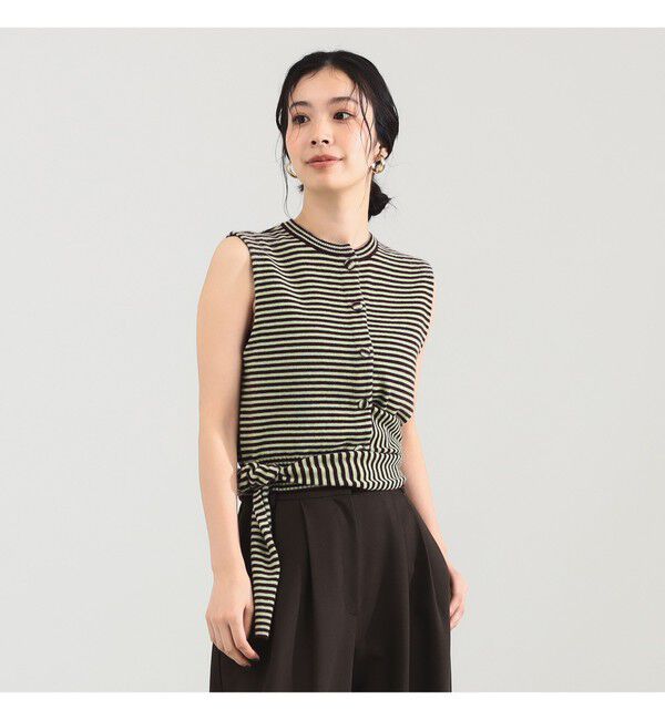 Demi-Luxe BEAMS 「TAN / カシミヤ ストライプ スカーフベスト」|ニット・セーター|