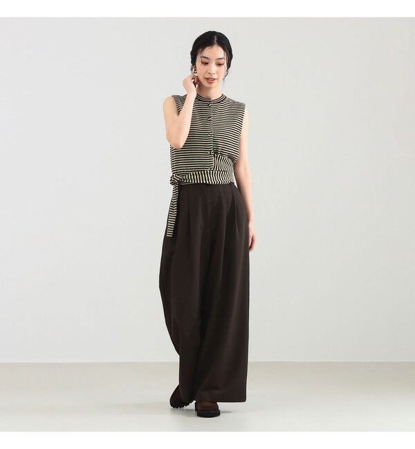 Demi-Luxe BEAMS 「TAN / カシミヤ ストライプ スカーフベスト」|ニット・セーター|