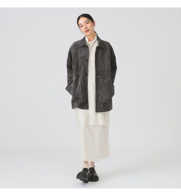 Ray BEAMS 「フェイク スエード ハーフ コート」|ダッフルコート|