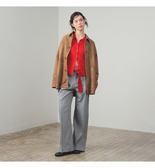 Ray BEAMS 「フェイク スエード ハーフ コート」|ダッフルコート|