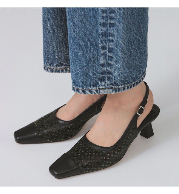 Ray BEAMS 「パンチング ヒール」|パンプス|BLACK