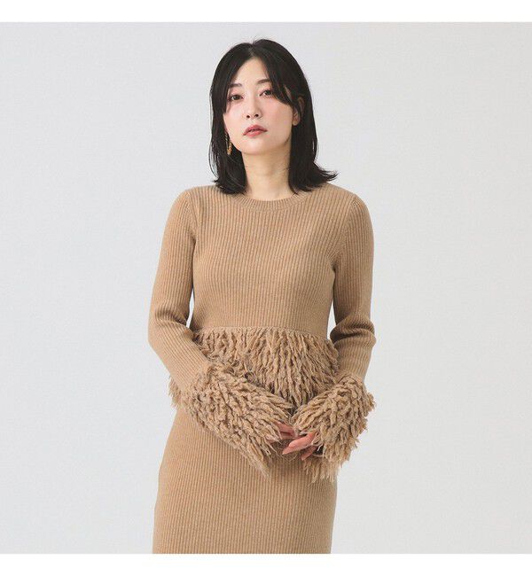 Ray BEAMS 「RBS / フリンジ キリカエ クルーネック ニット」|ニット・セーター|