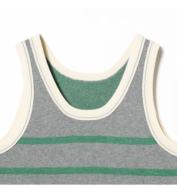 BEAMSBOY「12ゲージ ジャカード ライン タンク」|ベスト・ジレ|