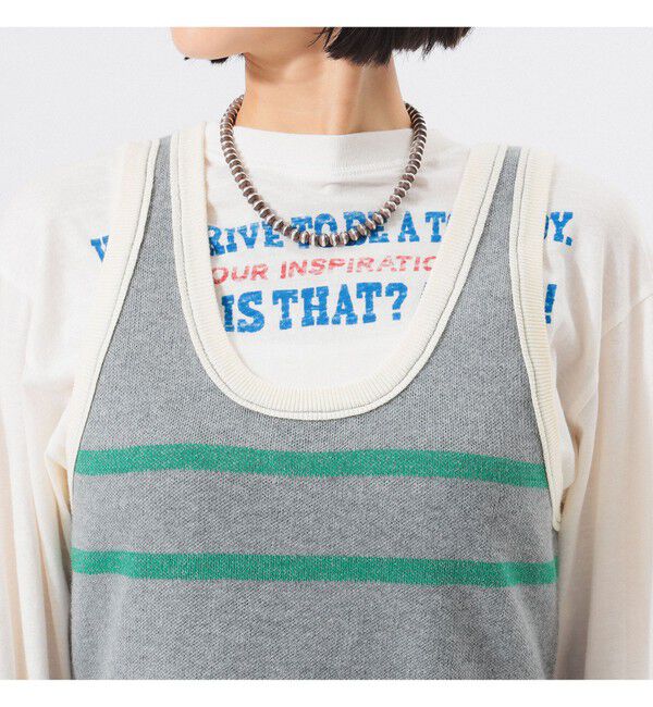 BEAMSBOY「12ゲージ ジャカード ライン タンク」|ベスト・ジレ|