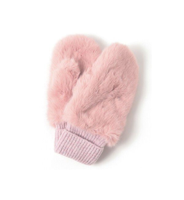 Ray BEAMS 「【別注】CONTROL FREAK / フェイク ファー ミトン」|手袋|PINK