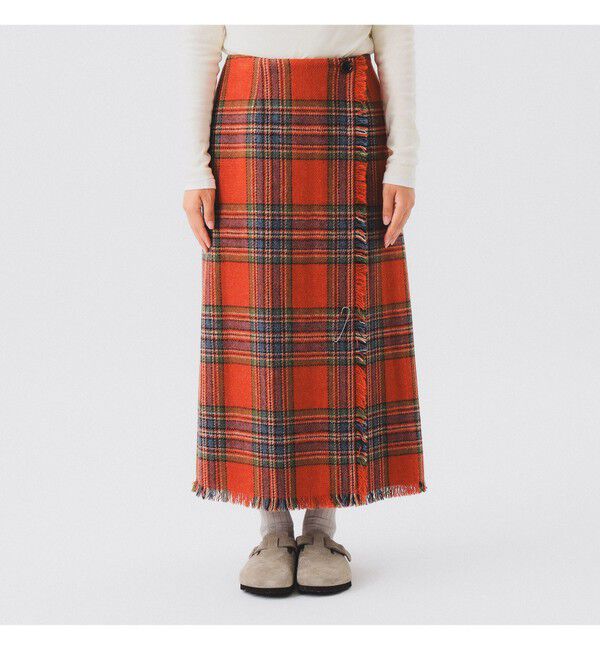 BEAMSBOY「ハリスツイード フリンジ スカート」|スカート|