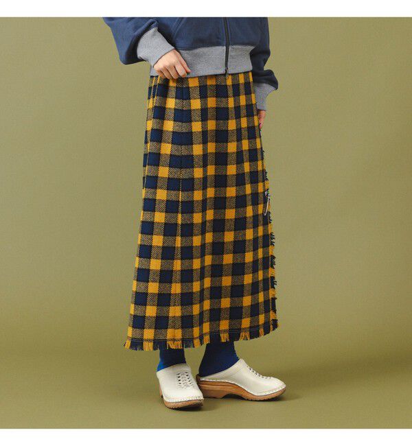 BEAMSBOY「ハリスツイード フリンジ スカート」|スカート|