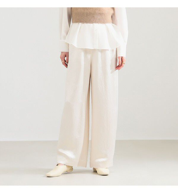 Demi-Luxe BEAMS 「アセテート サテン ワイドパンツ」|チノ|