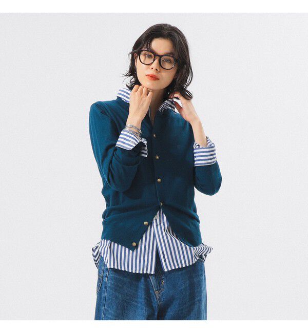 BEAMSBOY「12ゲージ BB エンブロイダリー カーディガン」|ニット・セーター|BLUE