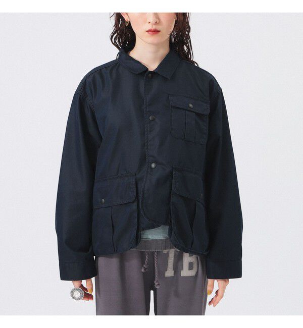 BEAMSBOY「シャンブレー ギャバ ショート フィッシング ジャケット」|ブルゾン・スタジャン|