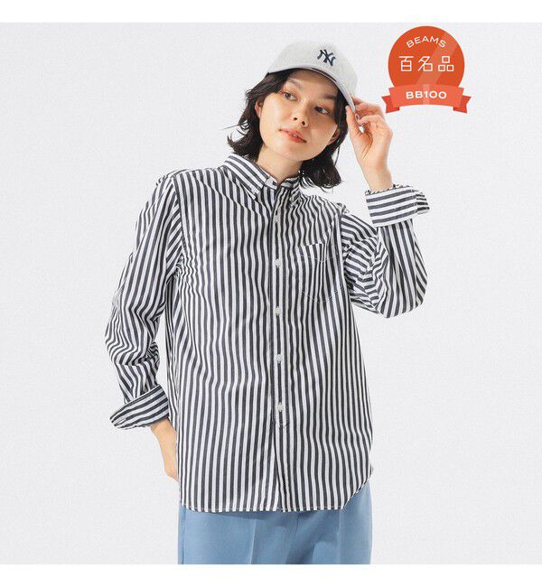 BEAMSBOY「ロンドン ストライプ ボタンダウン シャツ」|シャツ・ブラウス|BLACK