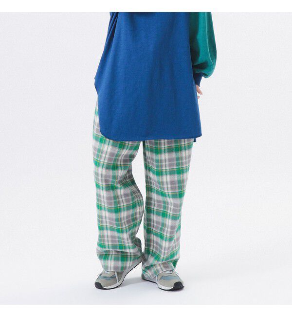 BEAMSBOY「ワーク チェック イージーパンツ」|チノ|