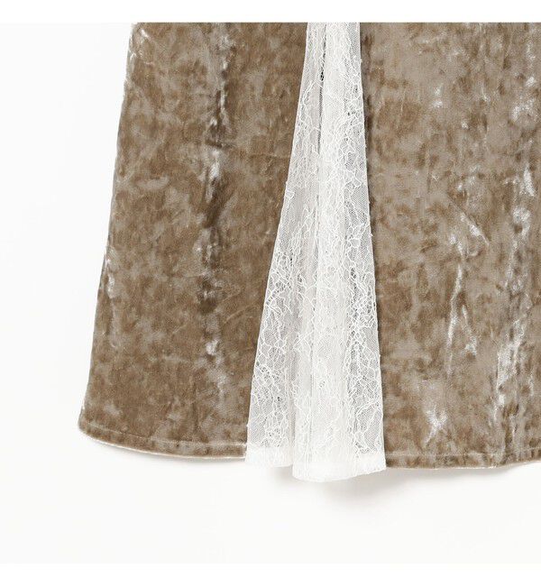 Ray BEAMS 「ベロア レース レイヤー ワンピース」|ワンピース|