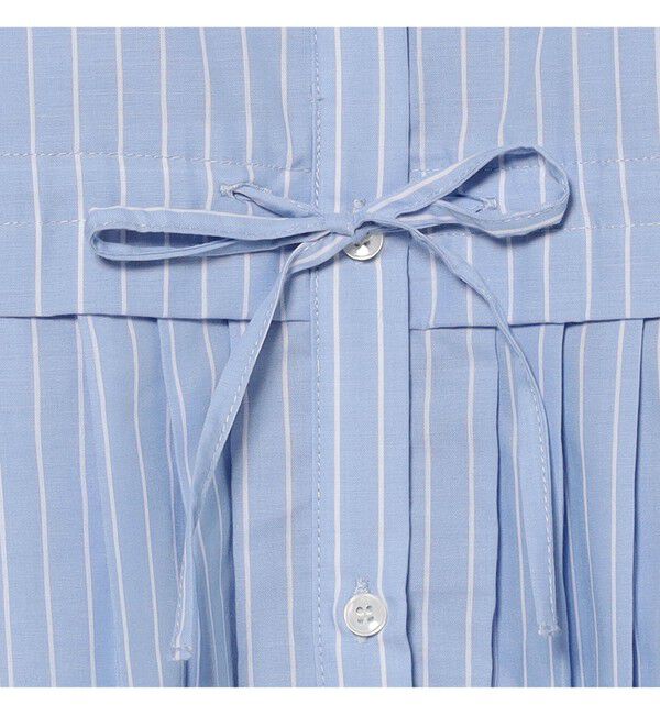 Ray BEAMS 「プリーツ キリカエ バンドカラー シャツ」|シャツ・ブラウス|