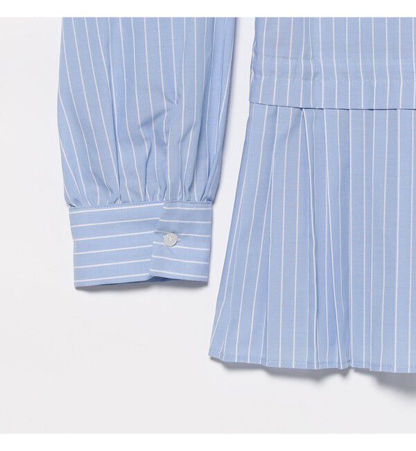 Ray BEAMS 「プリーツ キリカエ バンドカラー シャツ」|シャツ・ブラウス|