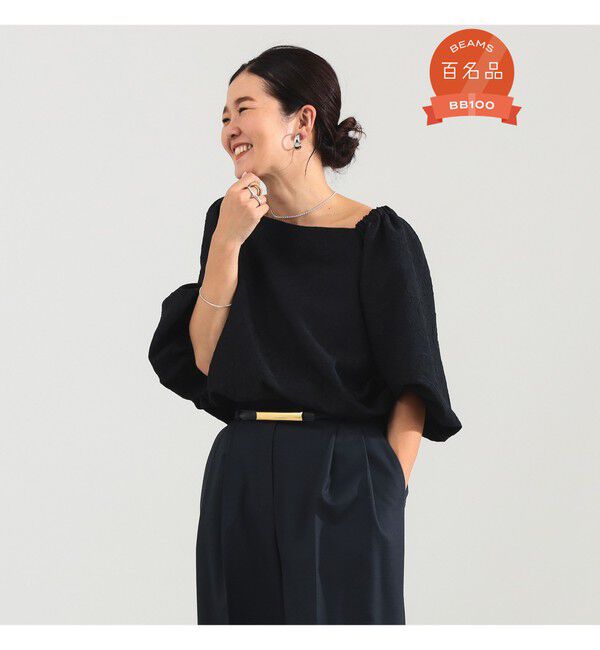 Demi-Luxe BEAMS 「エディター東原妙子 &times; Demi-Luxe BEAMS / 2WAY ジャカード ブラウス」|シャツ・ブラウス|BLACK