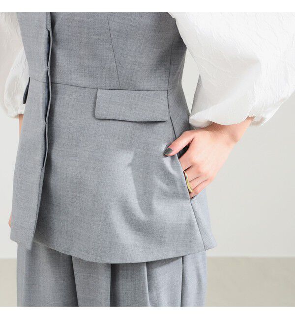 Demi-Luxe BEAMS 「エディター東原妙子 &times; Demi-Luxe BEAMS / ツイル ペプラム ジレ」|ダウン|