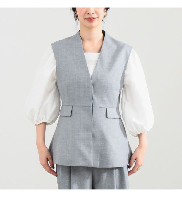 Demi-Luxe BEAMS 「エディター東原妙子 &times; Demi-Luxe BEAMS / ツイル ペプラム ジレ」|ダウン|