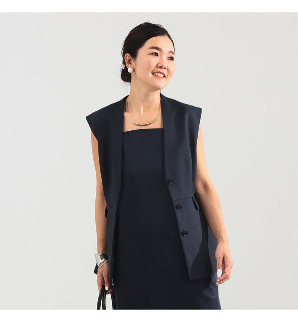 Demi-Luxe BEAMS 「エディター東原妙子 &times; Demi-Luxe BEAMS / ツイル ペプラム ジレ」|ダウン|