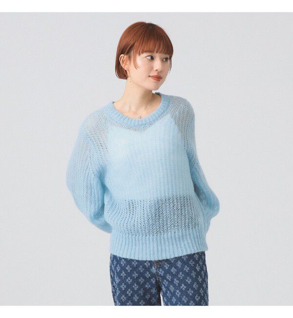 Ray BEAMS 「モヘヤ タッチ シアー クルーネック ニット」|ニット・セーター|