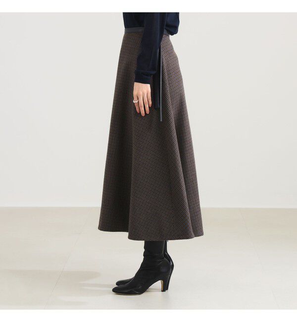 Demi-Luxe BEAMS 「AK+1 / ウール チェック フレアスカート」|スカート|