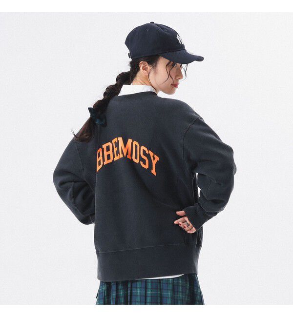 BEAMSBOY「【別注】Champion / バックプリント リバースウィーブ(R) クルー スウェット」|スウェット・ジャージ|O.BLACK