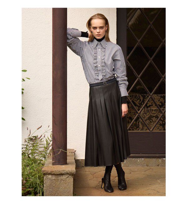 Demi-Luxe BEAMS 「フェイクレザー プリーツスカート」|スカート|