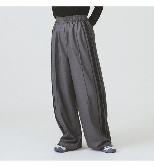 Ray BEAMS 「レースライントラックパンツ」|チノ|GREY