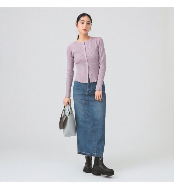 Ray BEAMS 「メランジ リブ スナップ カーディガン」|カーディガン|