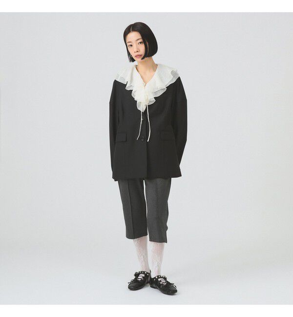 Ray BEAMS 「ノーカラー ビッグ ジャケット」|ノーカラージャケット|