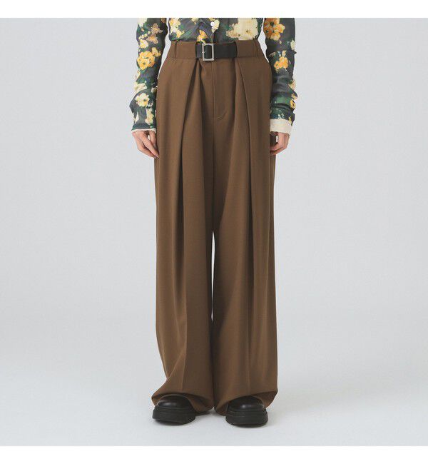 Ray BEAMS 「ベルテッド ワイド パンツ」|チノ|